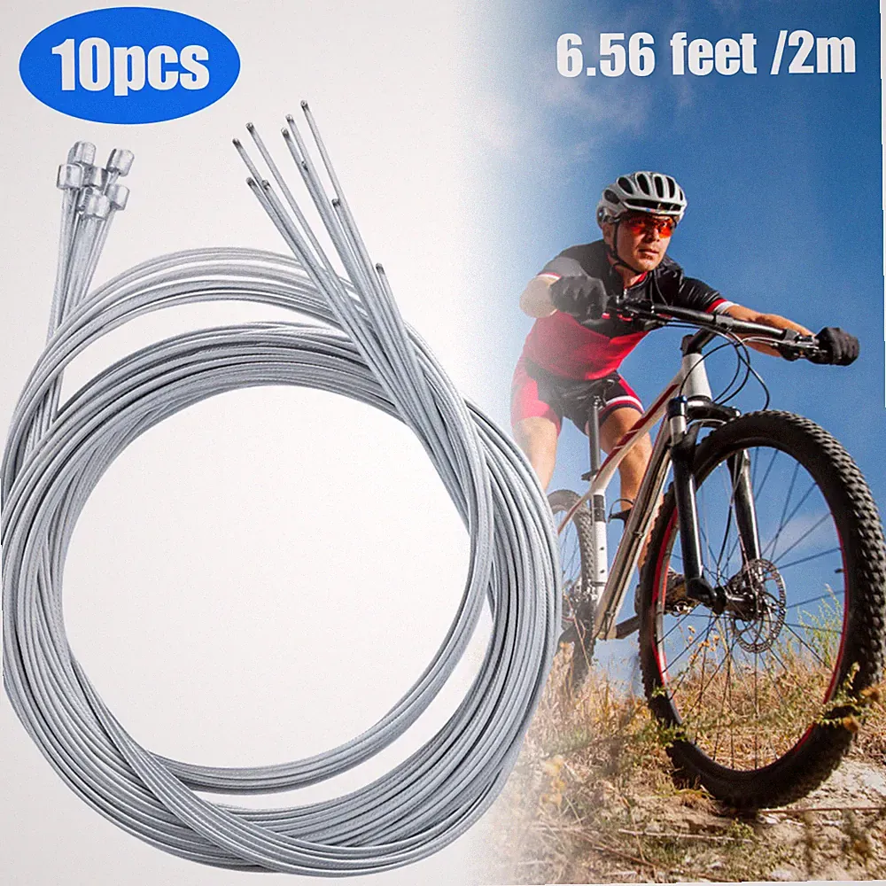 10Pcs 2m Bicycle Shift Cable Shifter Derailleur Gear Stainless Steel Inner Wire
